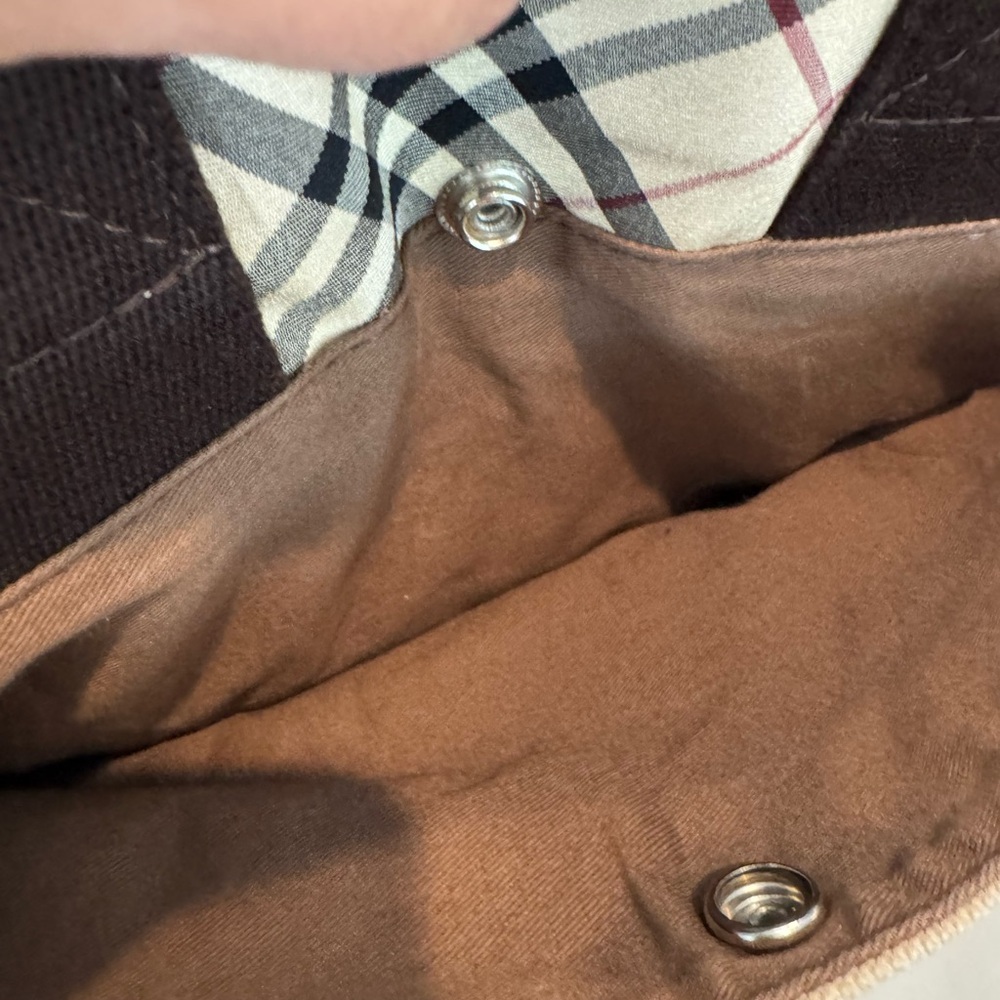 Authentic Burberry Blue Label Beige and Brown Checkered Tote Bag - Picture 9 of 14